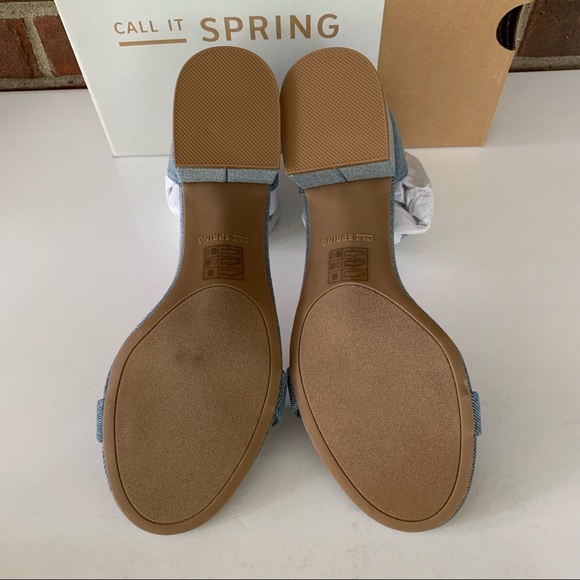 Call It Spring Women’s Stangarone Denim Black Heel Ankle Strap Sandals US 10 M - Picture 5 of 7